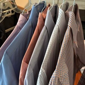 LOT 6x Mens Button Down Designer Dress Shirts, size L